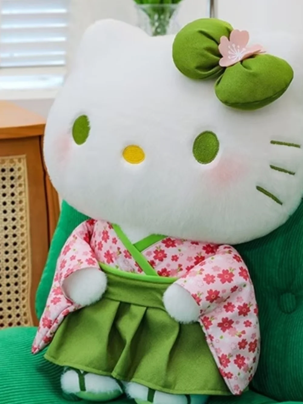 Hello Kitty JAPAN matcha Kimono Sakura Plush New
